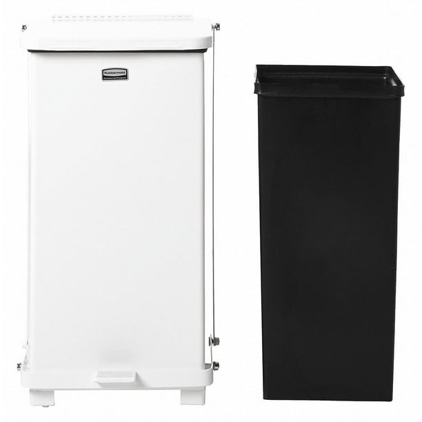 24gal Square White Rubbermaid Commercial ST24EPLWH Defenders Biohazard Step Can Steel 24gal Square White Rubbermaid Commercial ST24EPLWH Defenders Biohazard Step Can Steel